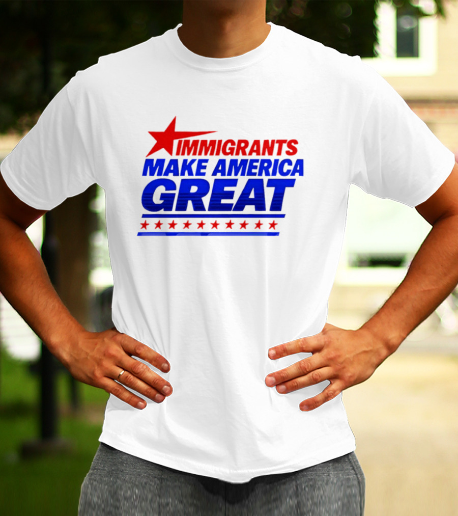 Immigrants Make America Great Red Star Political Message 2026 T-Shirt