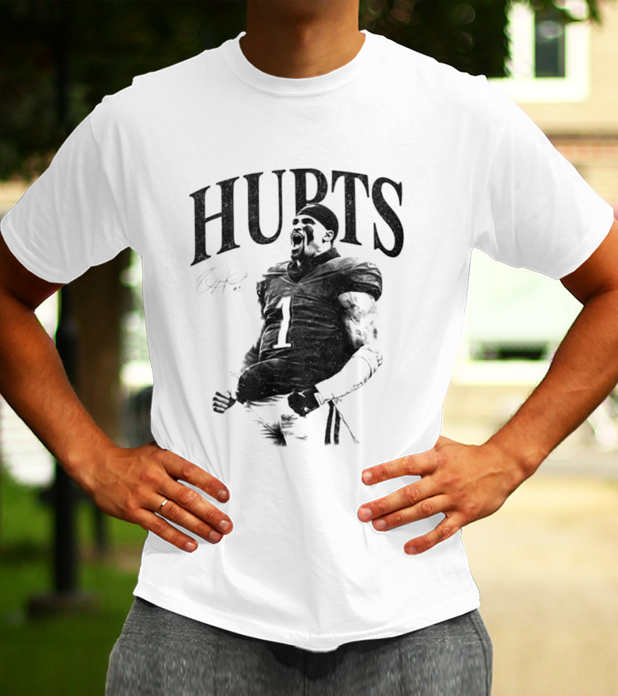 Jalen Hurts Philadelphia Eagles Number One Signature Football Player T-Shirt
