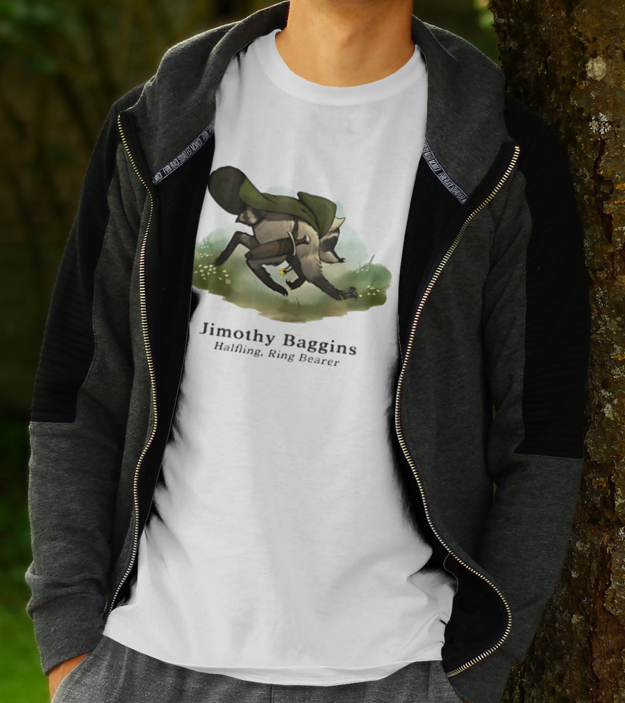 Jimothy Baggins Halfling Ring Bearer Raccoon Adventure T-Shirt