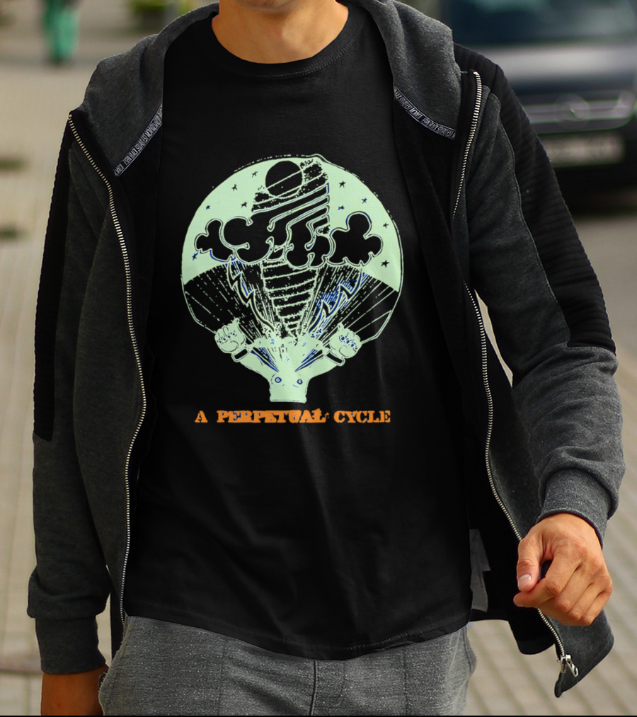 A Perpetual Cycle Tornado 4545 Hands Clouds Stars T-Shirt