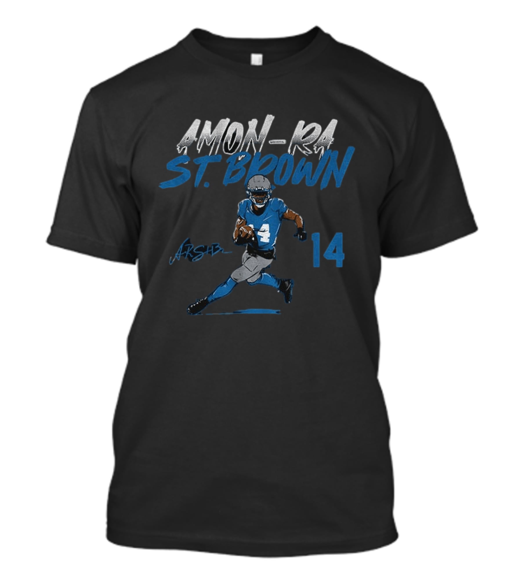 Amon Ra St. Brown Detroit Lions Football Player 14 Signature Edition T-Shirt