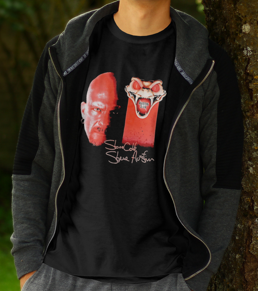 Austin 3 16 Stone Cold Steve Red Rattlesnake Head Signature T-Shirt