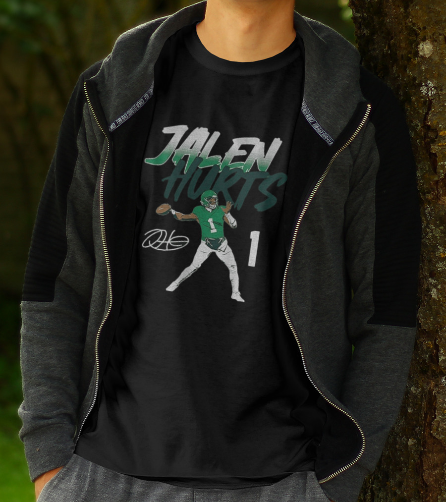 Jalen Hurts Philadelphia Football Player Number 1 Pose T-Shirt