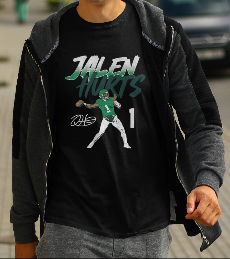 Jalen Hurts Philadelphia Football Player Number 1 Pose T-Shirt