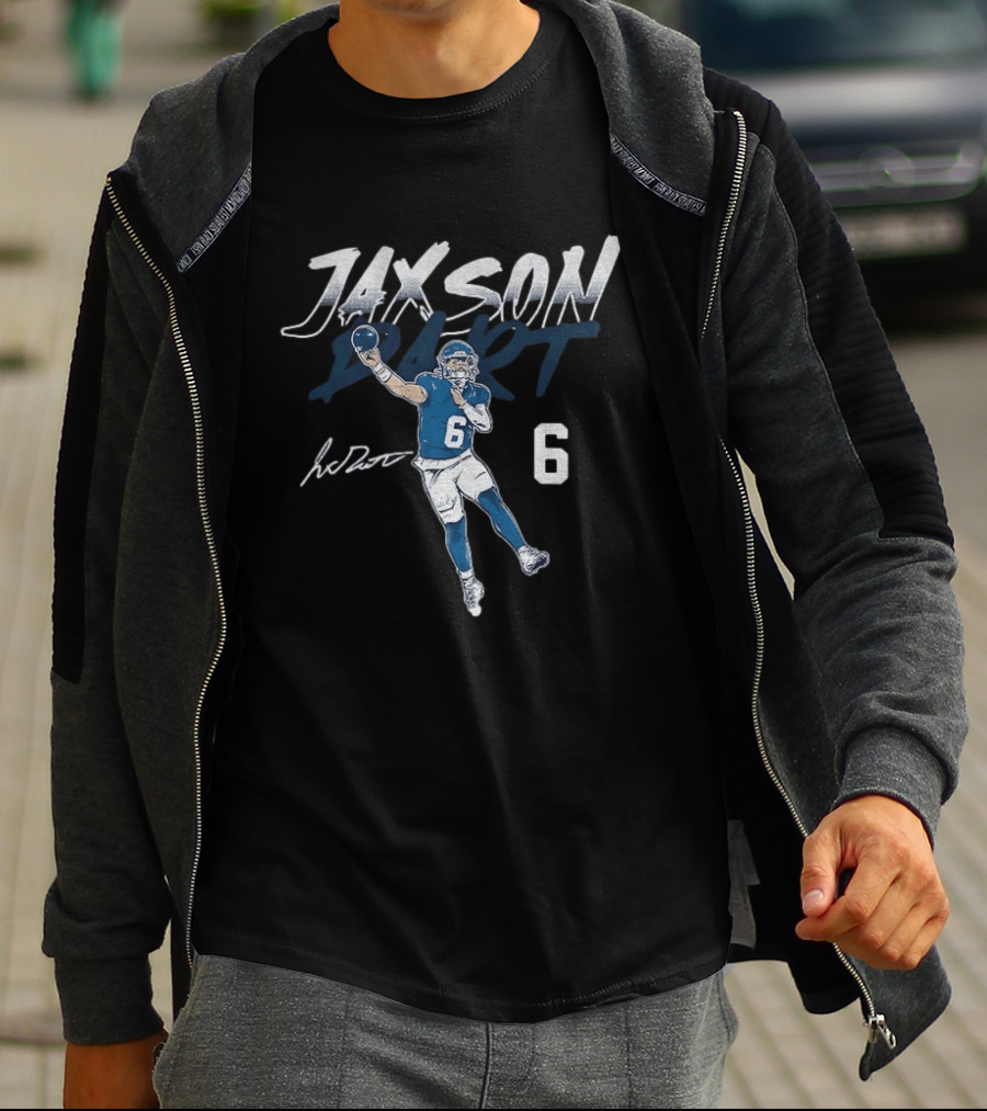 Jaxson Dart New York Giants Quarterback Number 6 Football Player T-Shirt