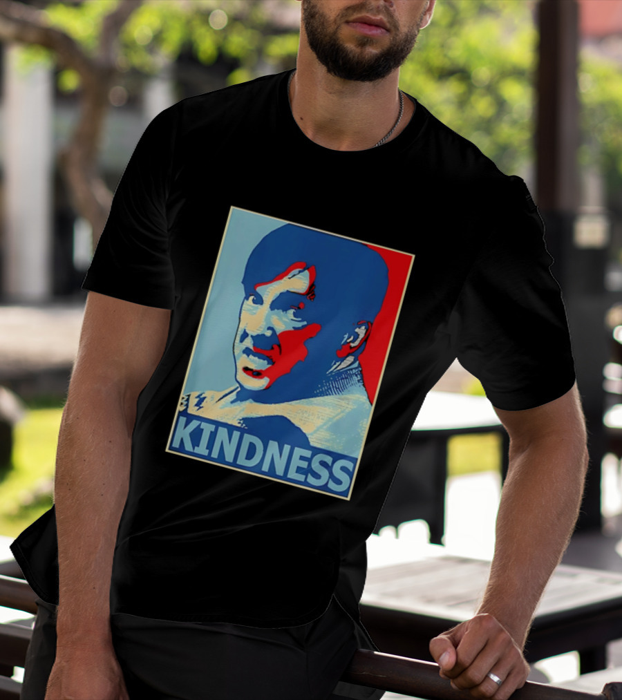Kindness Mustachioed Man Halftone T-Shirt