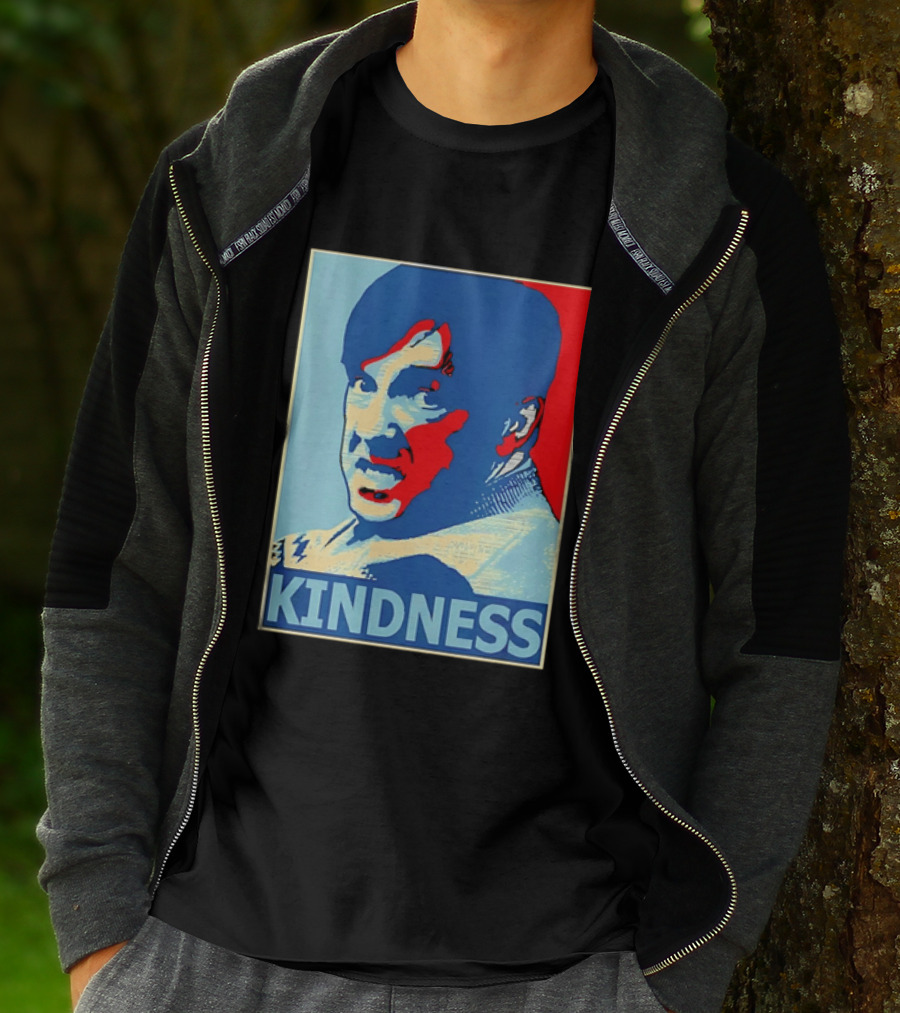 Kindness Mustachioed Man Halftone T-Shirt