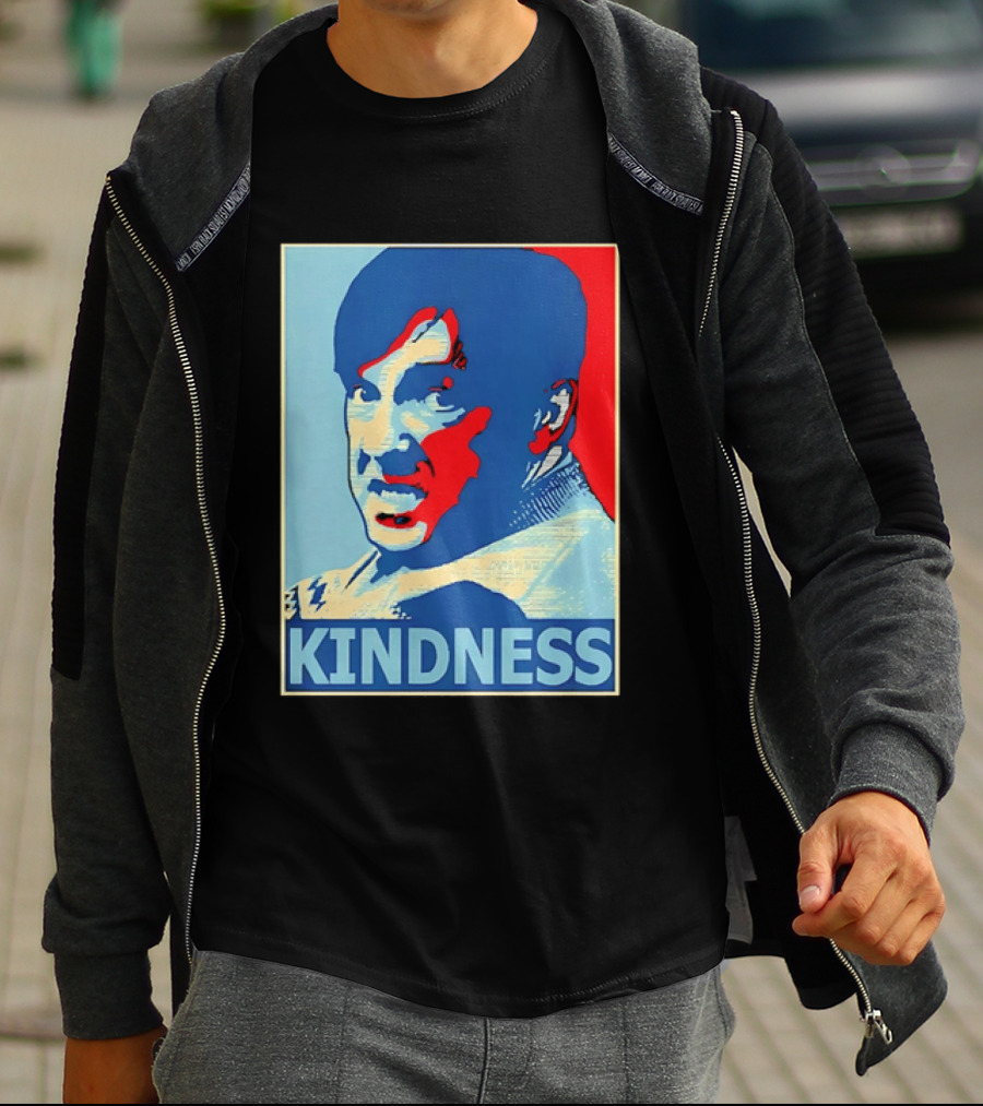Kindness Mustachioed Man Halftone T-Shirt