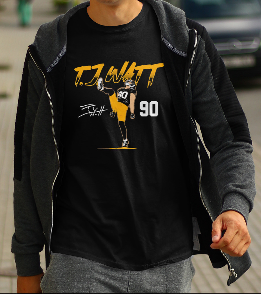 T.J. Watt 90 High Kick Celebration Football Player T-Shirt