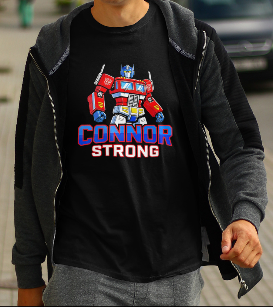 Connor Strong Transformers Optimus Prime Robot Cartoon T-Shirt
