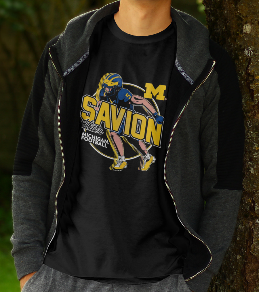 Michigan Wolverines Savion Hiter Number 5 Player Football M T-Shirt