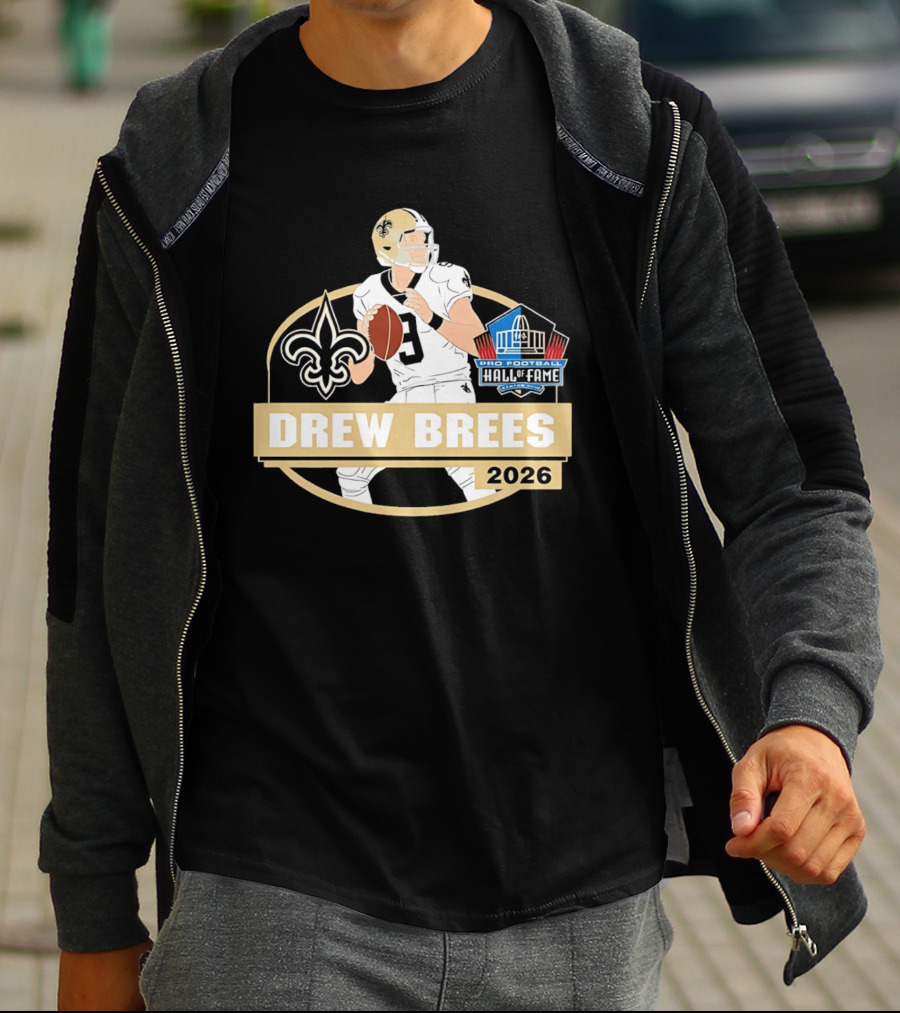 New Orleans Saints Drew Brees Pro Football Hall Of Fame 2026 T-Shirt