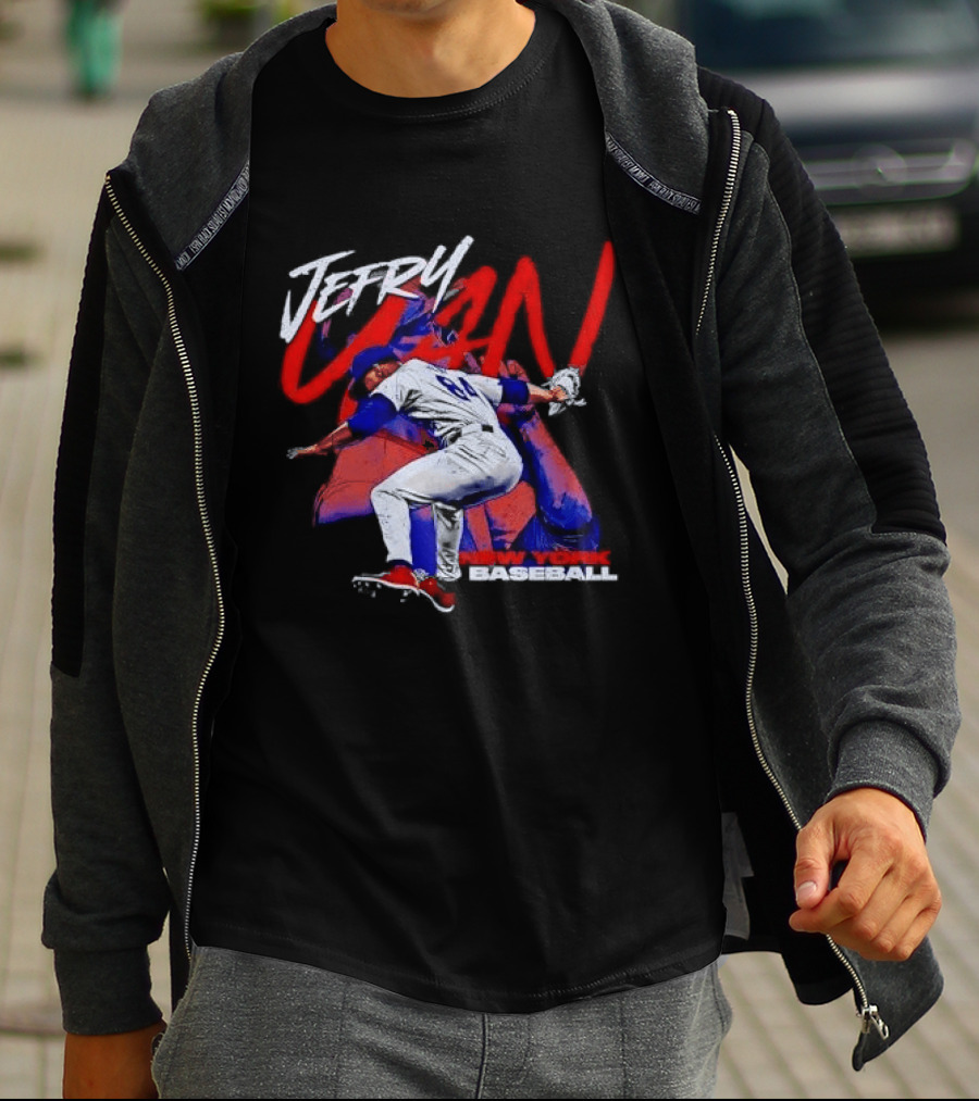 Jefry Yan New York Baseball Bootleg Pitcher Action Photo T-Shirt