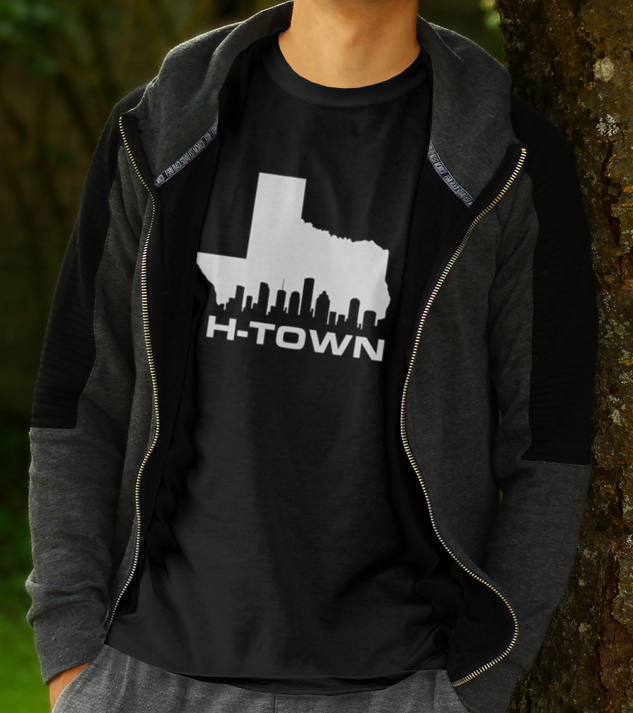 H Town Texas Map Houston Skyline T-Shirt