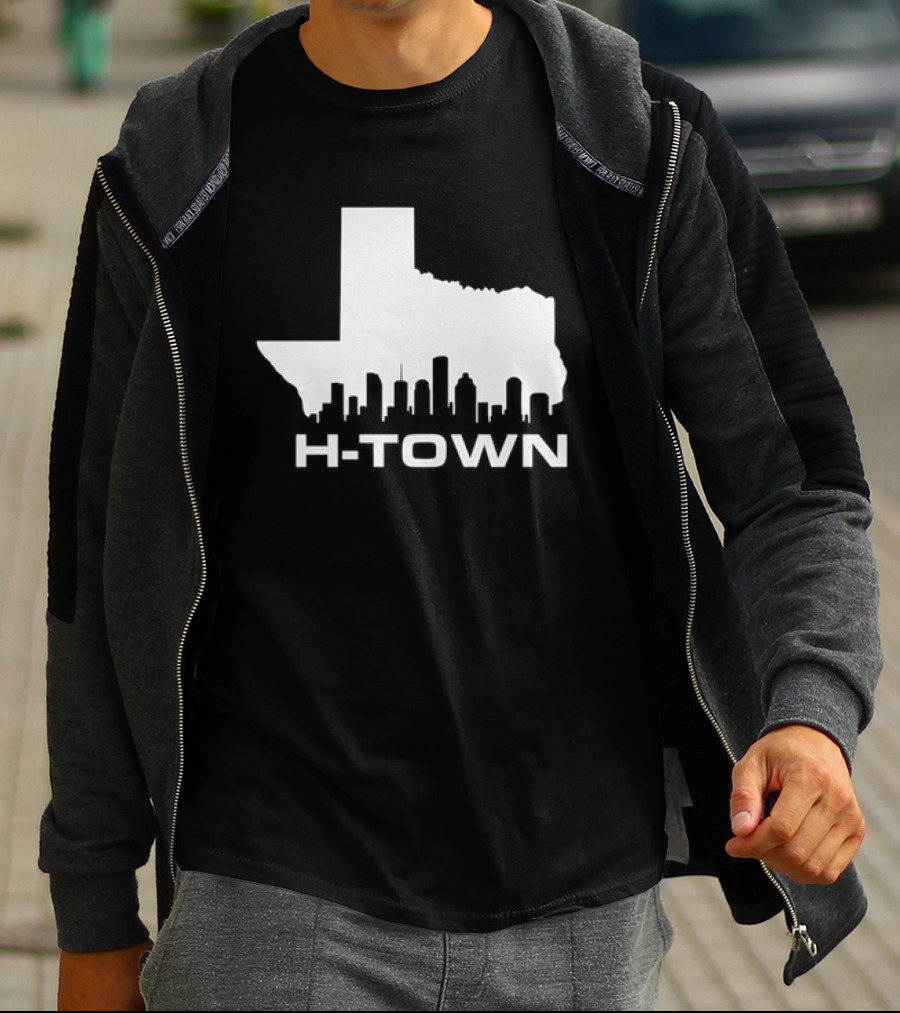H Town Texas Map Houston Skyline T-Shirt