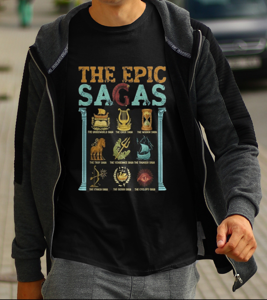 The Epic Sagas Underworld Circe Wisdom Troy Vengeance Thunder Ithaca Aegean Cyclops T-Shirt