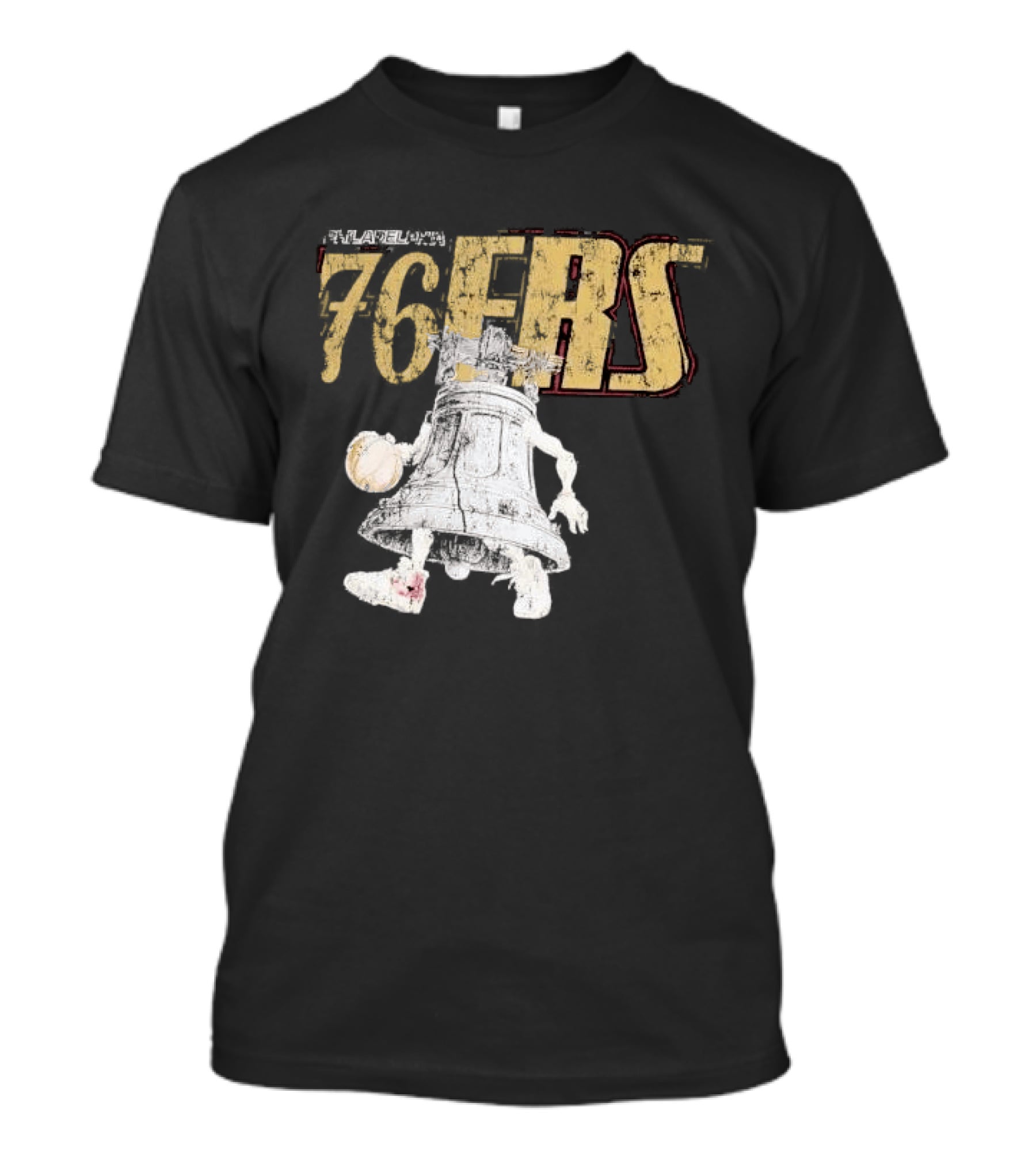 Philadelphia 76ers Distressed Liberty Bell Dribbling Basketball T-Shirt