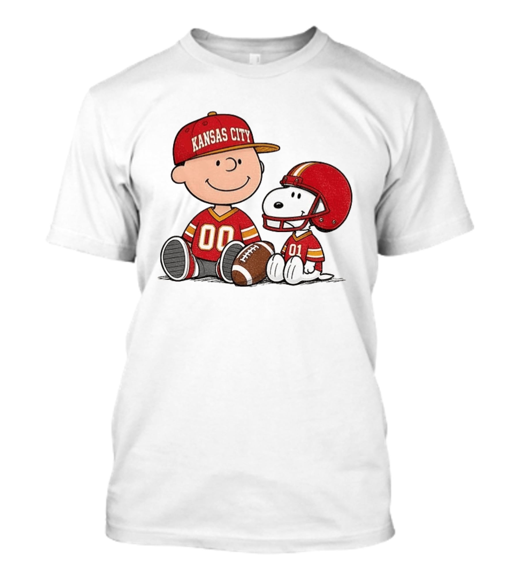 Kansas City Football With Charlie Brown And Snoopy Players T-Shirt