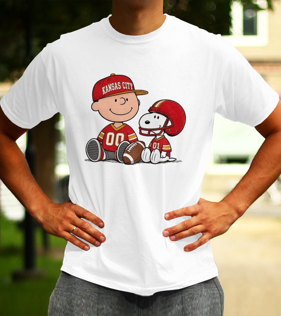 Kansas City Football With Charlie Brown And Snoopy Players T-Shirt