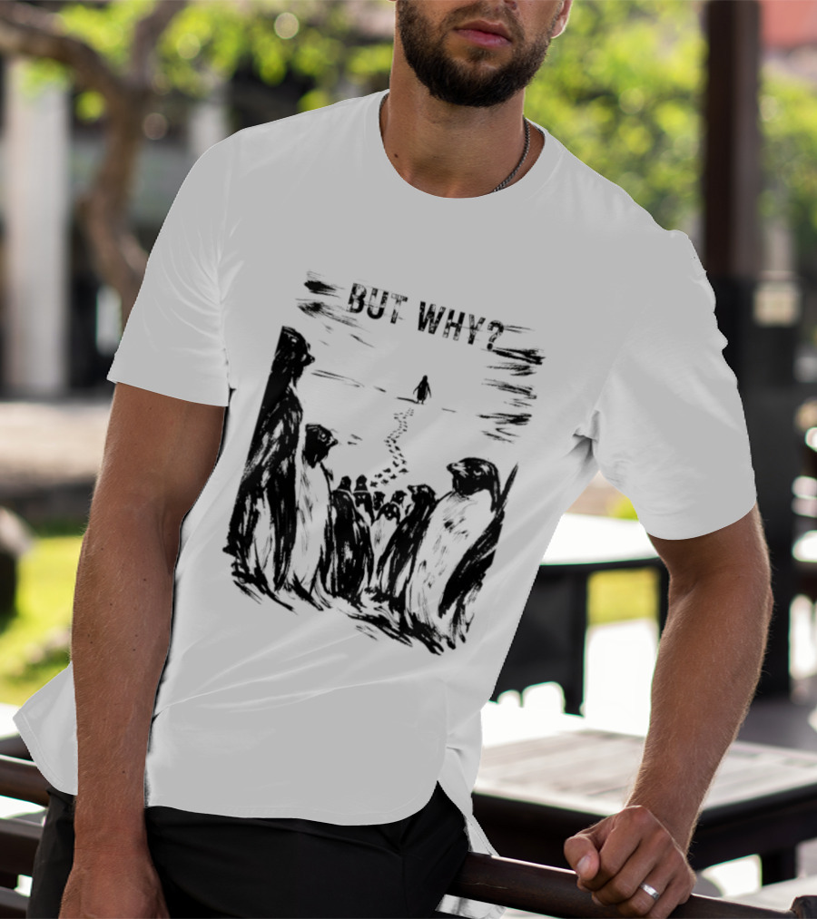 Nihilist Penguin But Why Snow Scene T-Shirt
