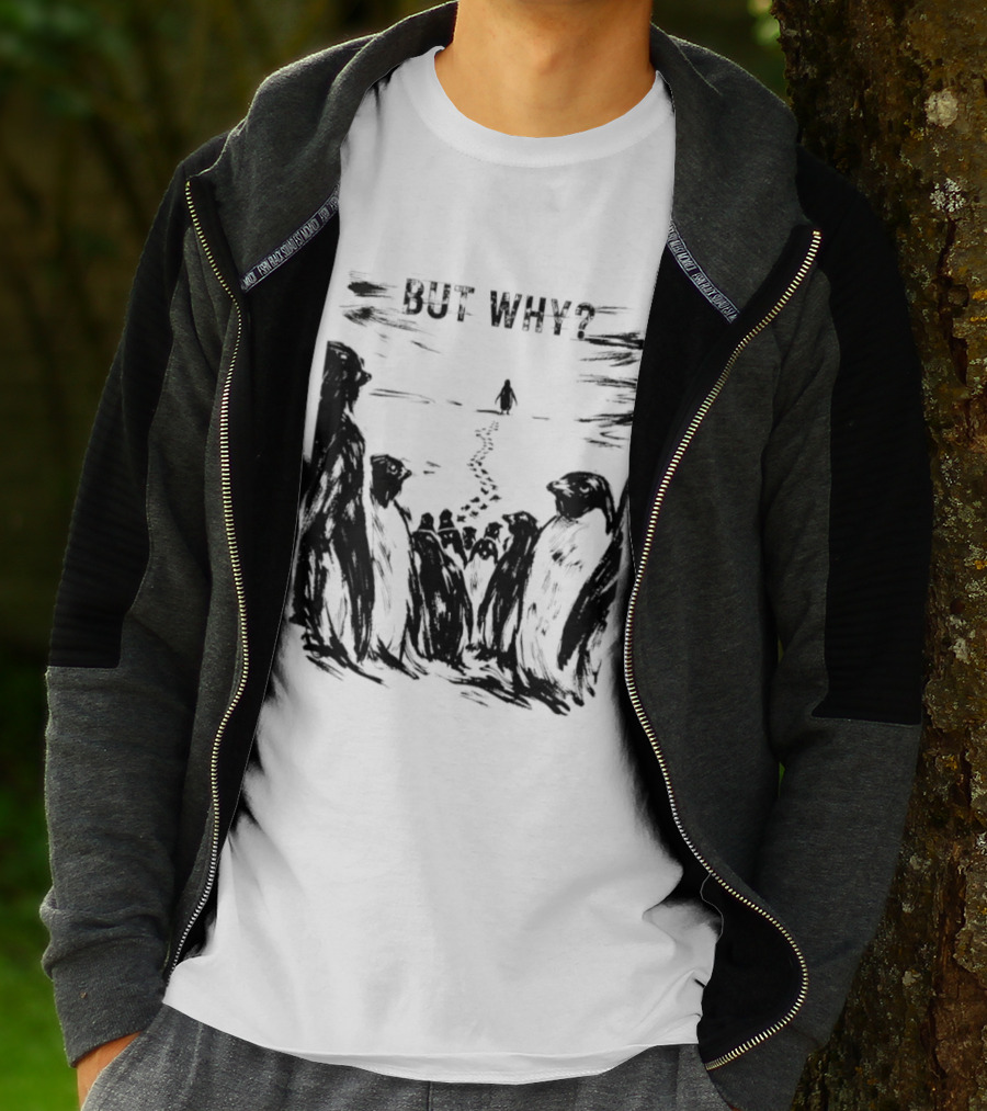 Nihilist Penguin But Why Snow Scene T-Shirt