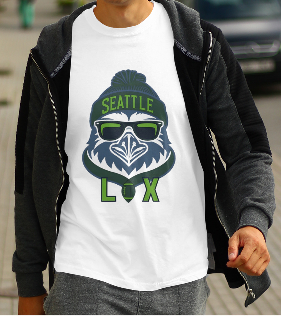 Seattle Seahawk LIX Game Day Beanie Sunglasses Football T-Shirt