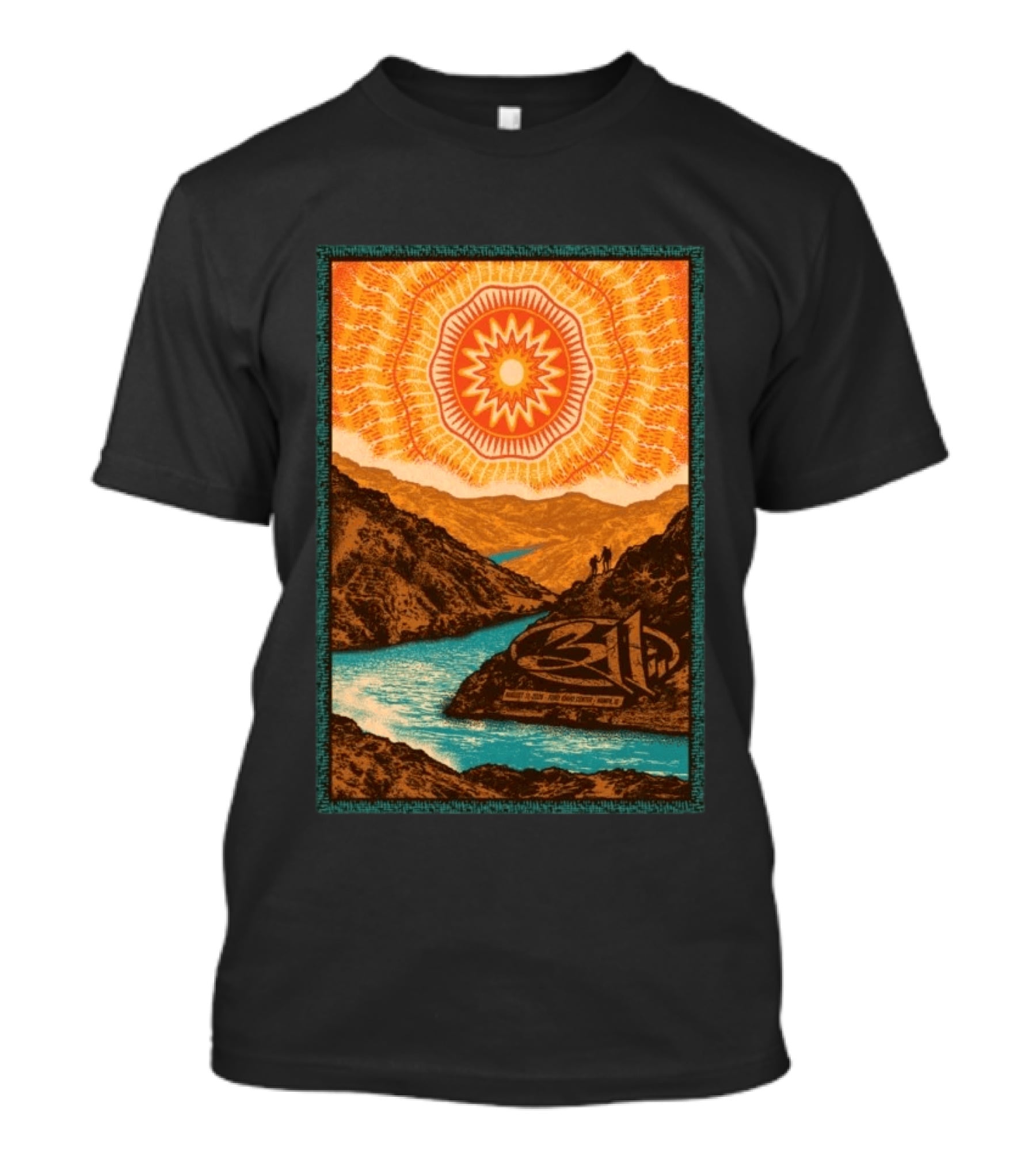 311 August 11 2026 Nampa ID Sunburst Mountain River Scene T-Shirt