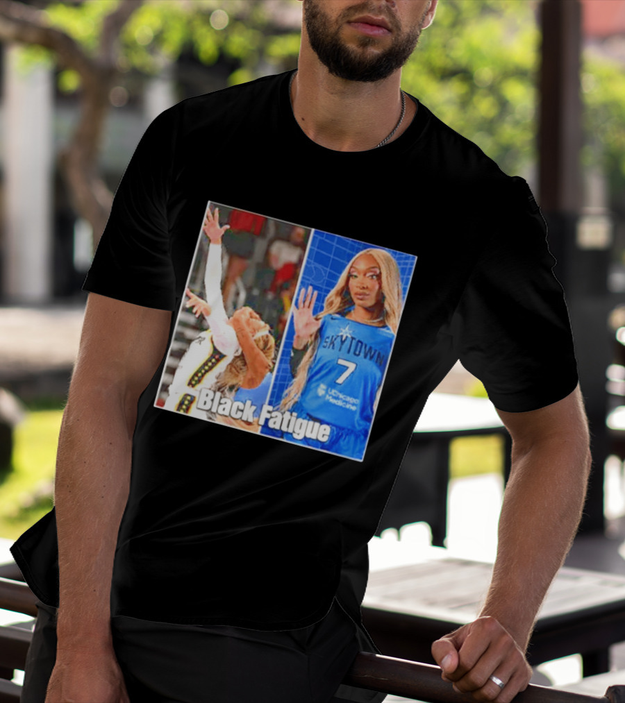 Skytown WNBA Black Fatigue Meme DiJonai Carrington Sophie Cunningham Hard Foul T-Shirt