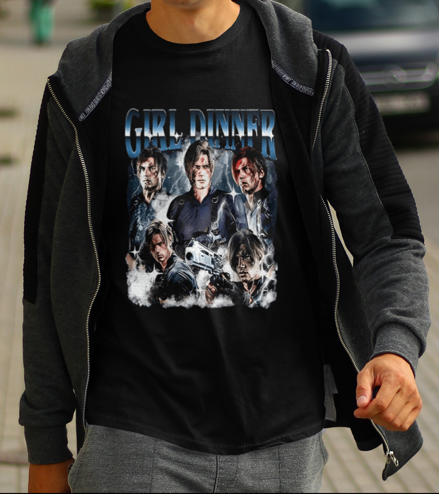 Leon Kennedy Girl Dinner Hero Collage T-Shirt