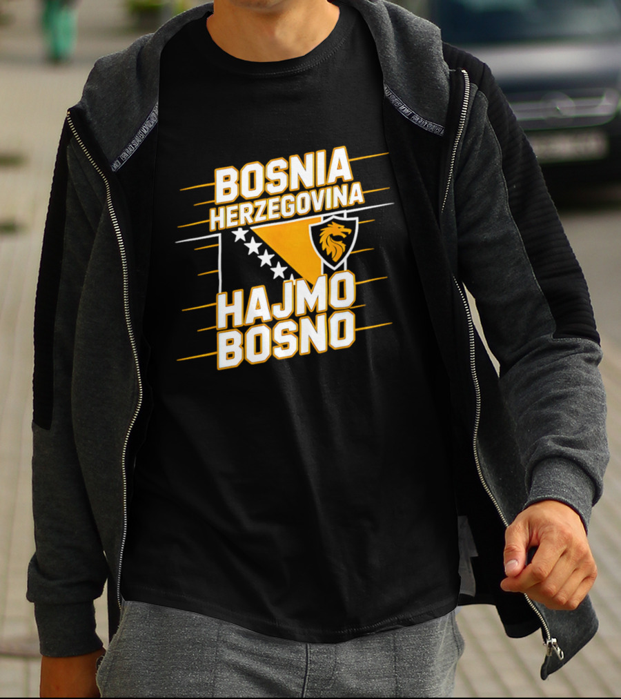 Bosnia Herzegovina Hajmo Bosno Crest And Stars T-Shirt