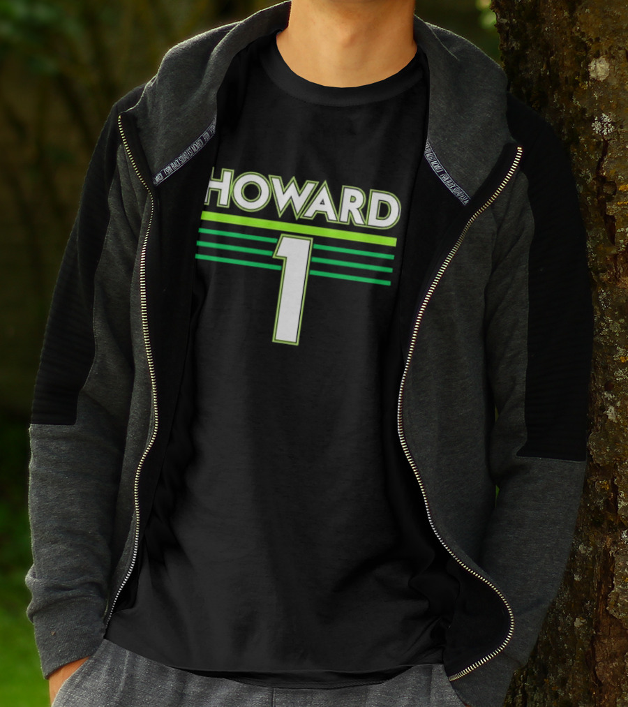 Howard 1 White Green Horizontal Stripes Sports Jersey T-Shirt