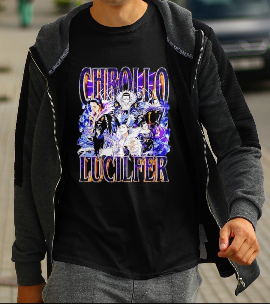 Chrollo Lucilfer Multiple Poses Purple Aura Flames Bootleg Collage Anime Hunter X Hunter T T-Shirt
