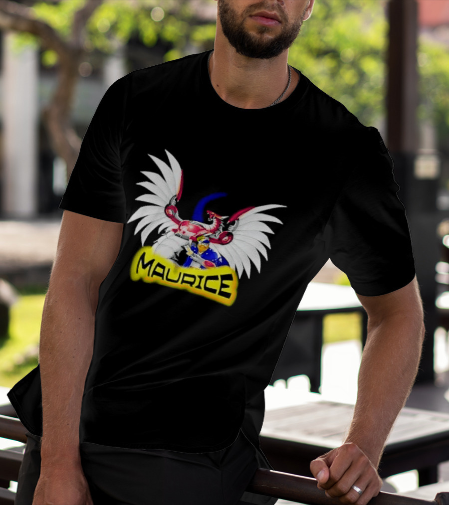 Maurice Cybernetic Dragon Winged Anime Duelist Trading Card Yellow T-Shirt