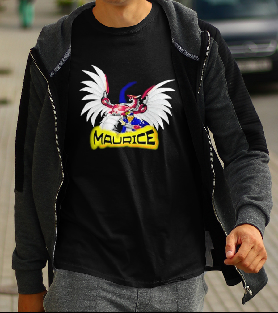Maurice Cybernetic Dragon Winged Anime Duelist Trading Card Yellow T-Shirt
