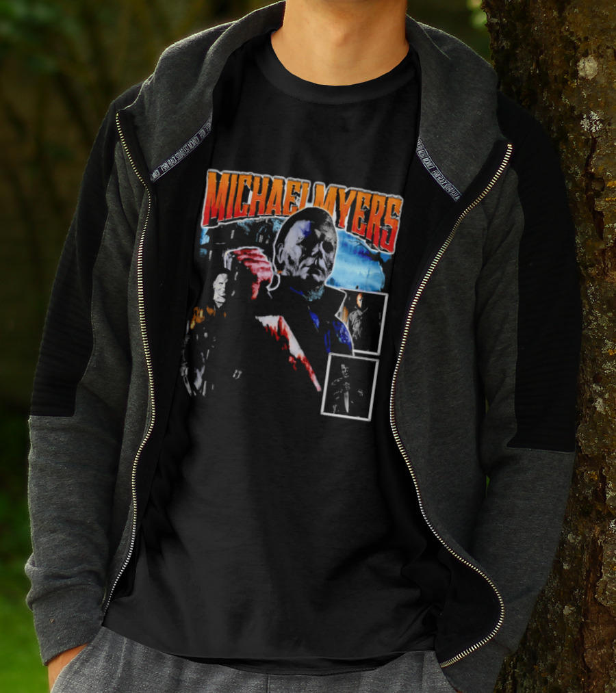 Michael Myers Bootleg Collage Mask Bloody Knife House T-Shirt