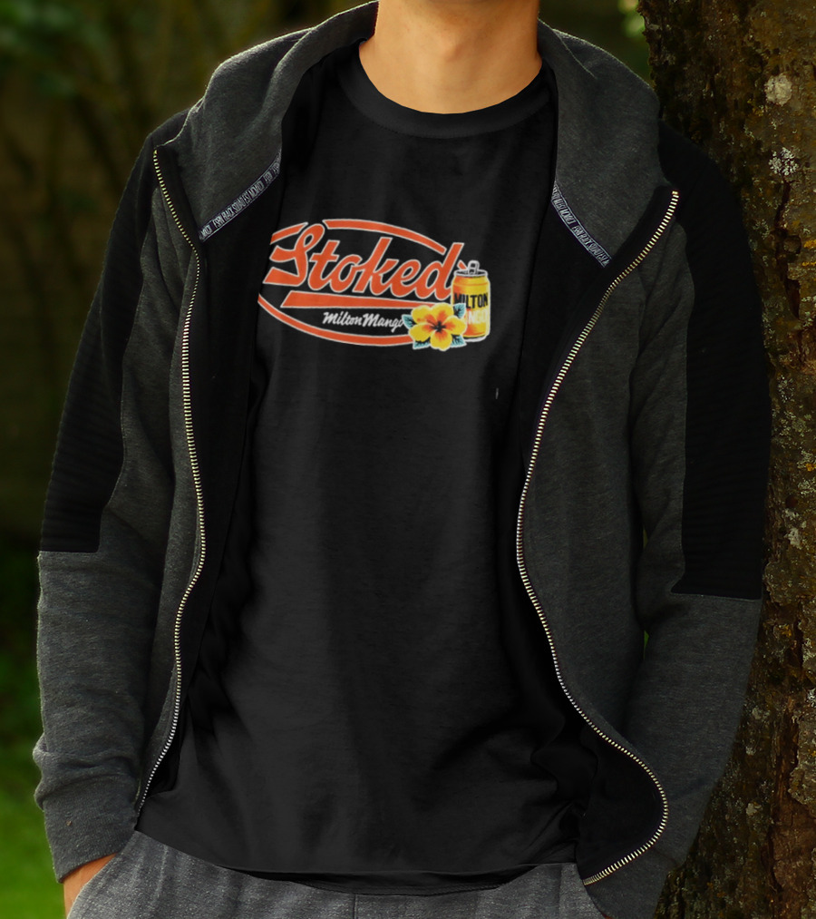 Milton Mango Stoked With Flowers Can T-Shirt
