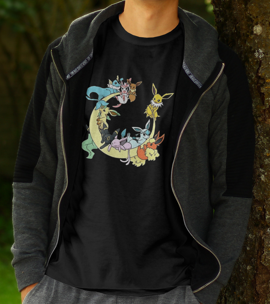 Eevee Evolutions Sylveon Umbreon Flareon Jolteon Vaporeon Espeon Leafeon Glaceon T-Shirt