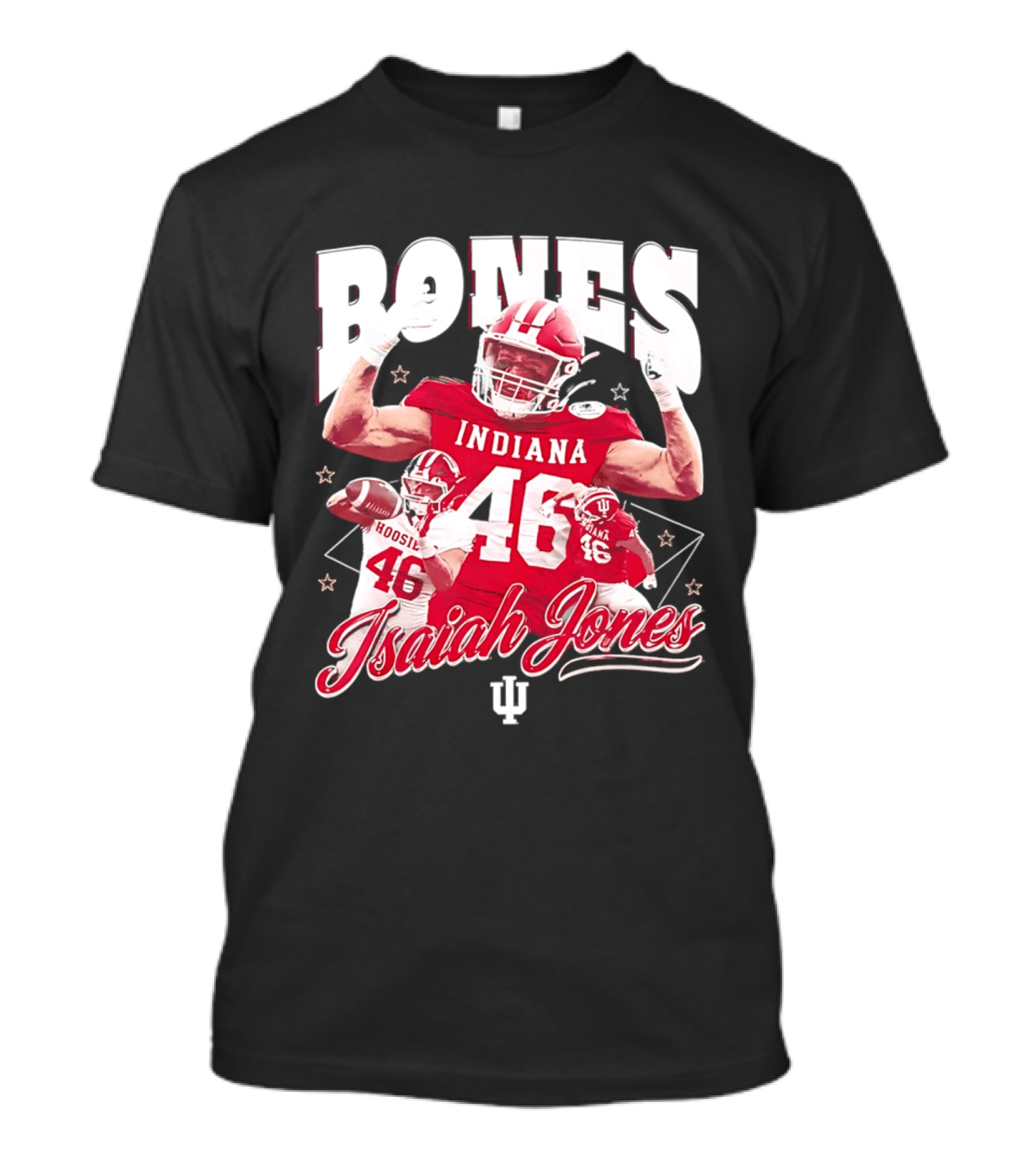 Isaiah Jones Indiana Hoosiers Football Bones 46 T-Shirt