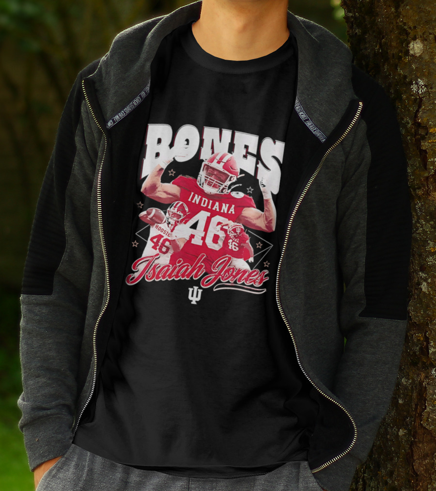 Isaiah Jones Indiana Hoosiers Football Bones 46 T-Shirt