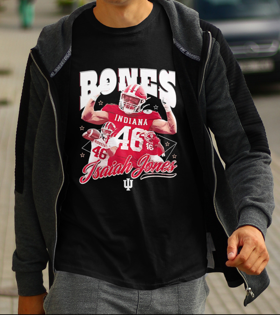Isaiah Jones Indiana Hoosiers Football Bones 46 T-Shirt