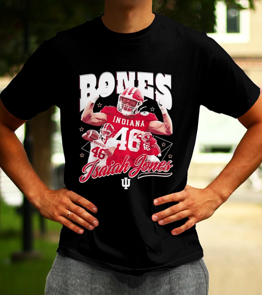 Isaiah Jones Indiana Hoosiers Football Bones 46 T-Shirt
