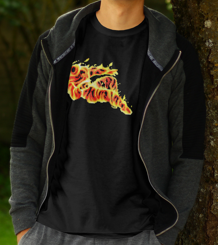 Fiery Waves Of Burning Flame Blaze In Yellow Orange Red Hues T-Shirt