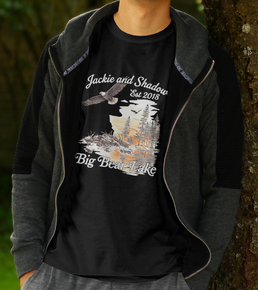Jackie And Shadow Est 2018 Big Bear Lake Bald Eagles Family Scenic Nature T-Shirt