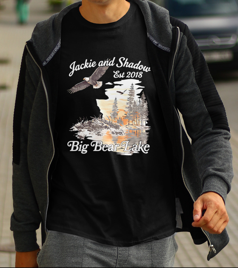 Jackie And Shadow Est 2018 Big Bear Lake Bald Eagles Family Scenic Nature T-Shirt