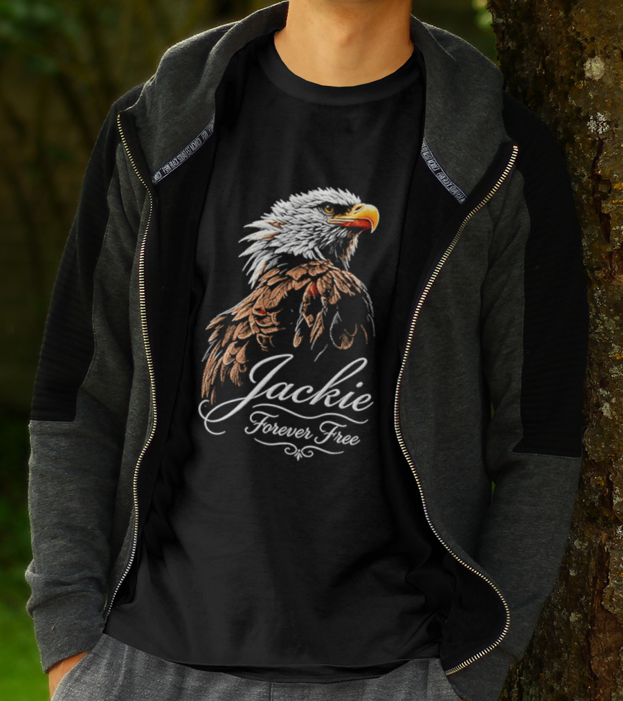 Jackie Forever Free Bald Eagle Detailed Feathers T-Shirt
