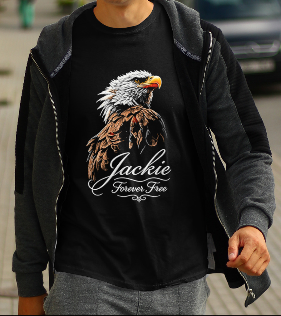 Jackie Forever Free Bald Eagle Detailed Feathers T-Shirt