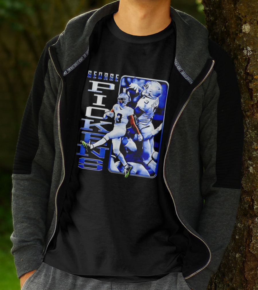 George Pickens Football Catching Collage Blue T-Shirt