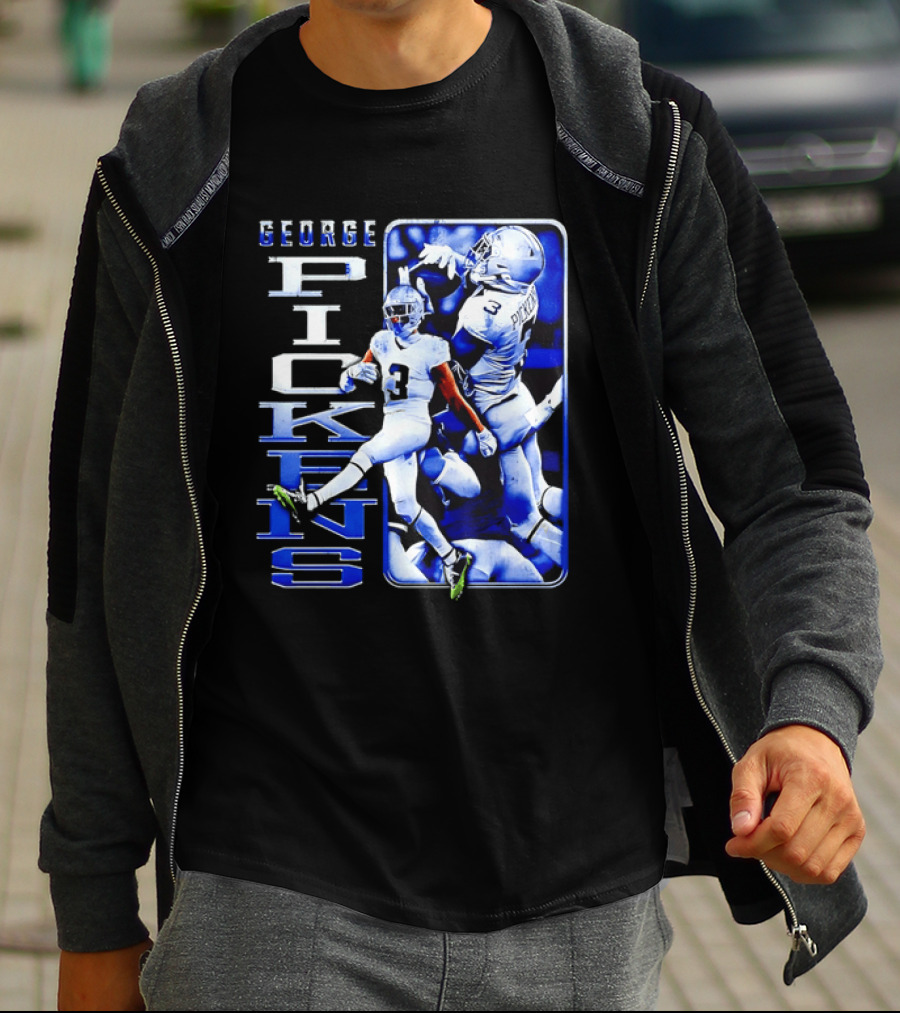 George Pickens Football Catching Collage Blue T-Shirt