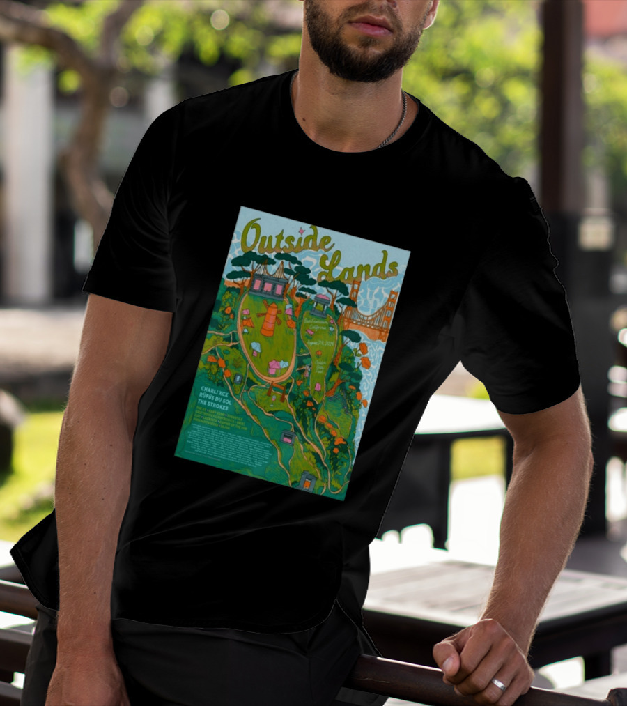Outside Lands San Francisco August 7 9 2026 Golden Gate Park Charli XCX Rufus Du Sol The Strokes T-Shirt