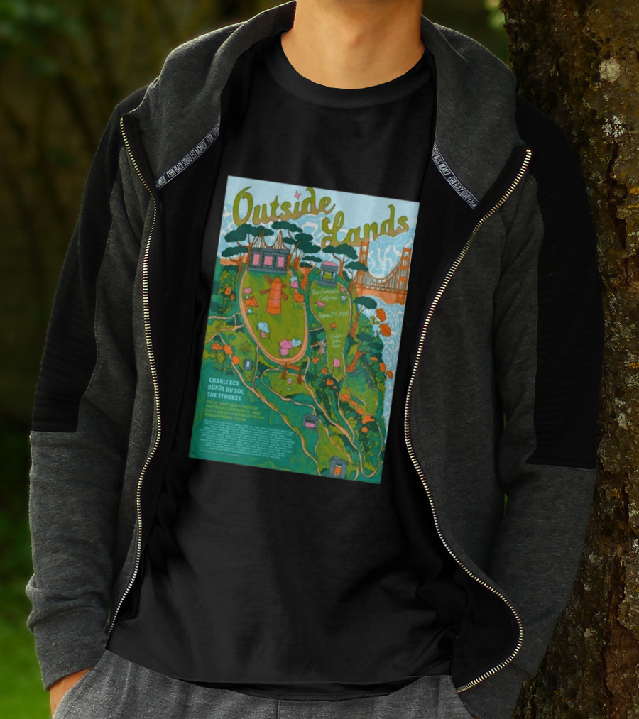 Outside Lands San Francisco August 7 9 2026 Golden Gate Park Charli XCX Rufus Du Sol The Strokes T-Shirt